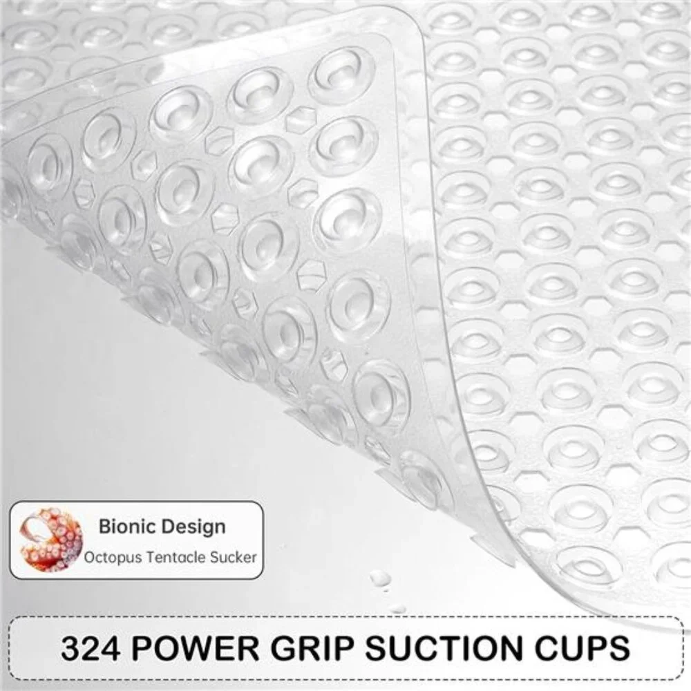Non Slip Bathtub Shower Mat Extra Large Suction Cup Bath Mat Machine Washable